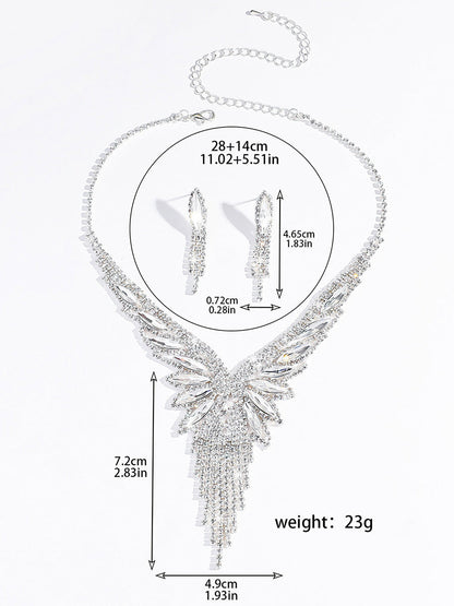 Women's Versatile Luxury Tassel Necklace and Earrings Jewelry Set