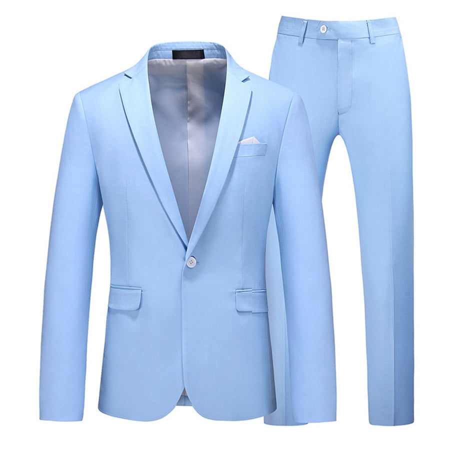 Tailored Fit Single Breasted One-button 2 Pieces Men's Formal Party Suits