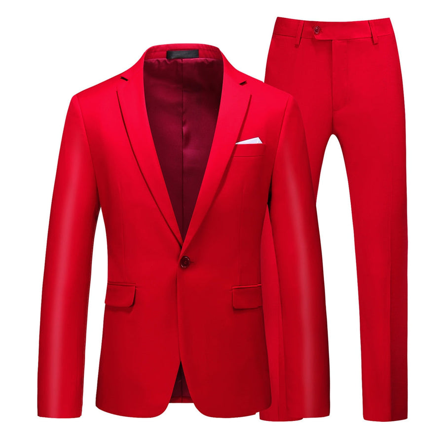 Tailored Fit Single Breasted One-button 2 Pieces Men's Formal Party Suits