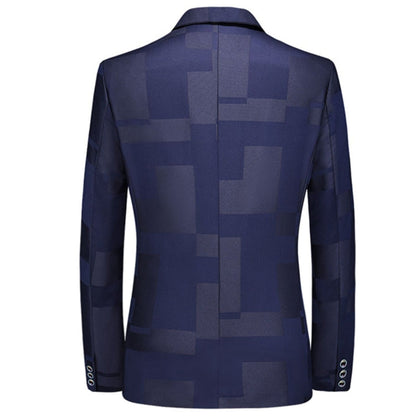 Tailored Fit Notched Single Breasted One-button Vintage Checkered Men's Blazer Jacket