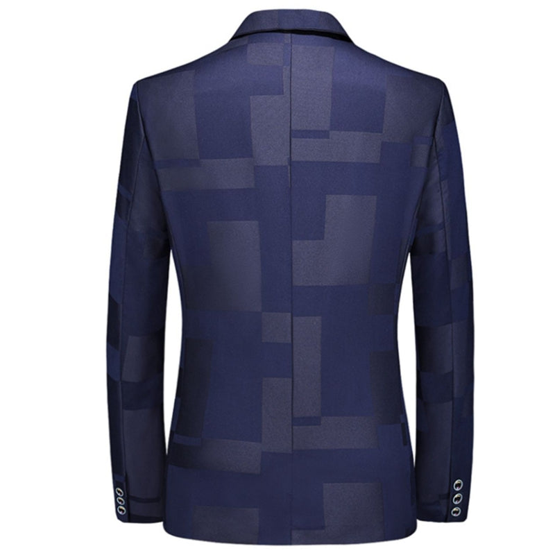 Tailored Fit Notched Single Breasted One-button Vintage Checkered Men's Blazer Jacket