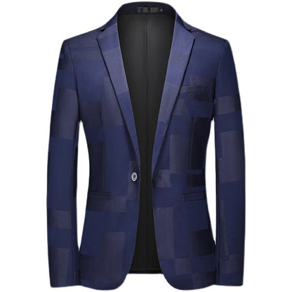 Tailored Fit Notched Single Breasted One-button Vintage Checkered Men's Blazer Jacket