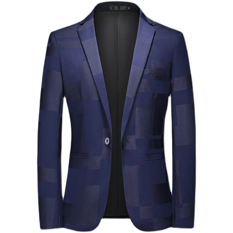 Tailored Fit Notched Single Breasted One-button Vintage Checkered Men's Blazer Jacket