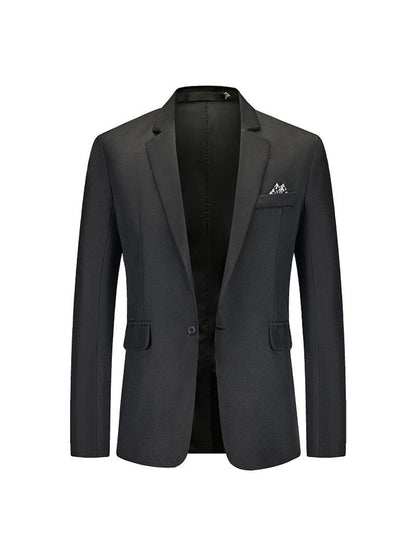 Tailored Fit Notched Single Breasted One-button Minimalist Men's Formal Jacket