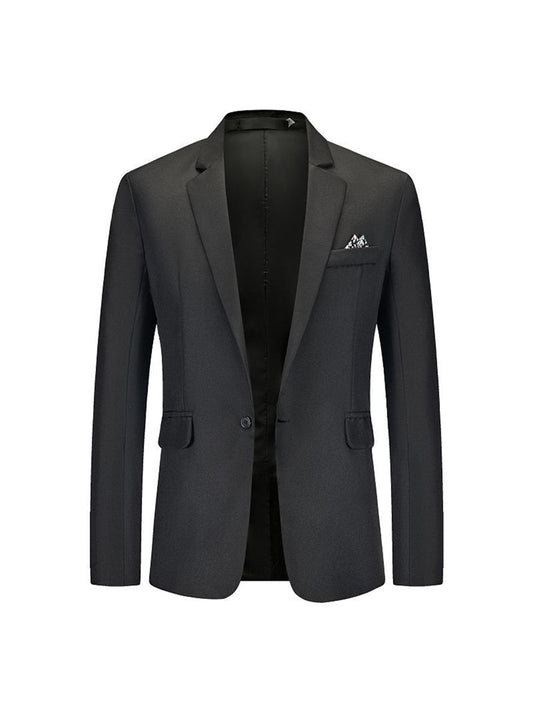 Tailored Fit Notched Single Breasted One-button Minimalist Men's Formal Jacket