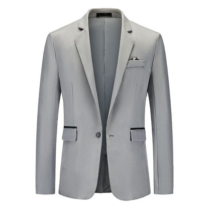 Tailored Fit Notched Single Breasted One-button Minimalist Men's Formal Jacket