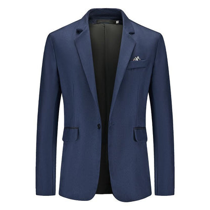 Tailored Fit Notched Single Breasted One-button Minimalist Men's Formal Jacket