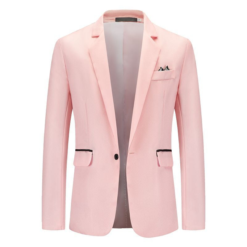 Tailored Fit Notched Single Breasted One-button Minimalist Men's Formal Jacket