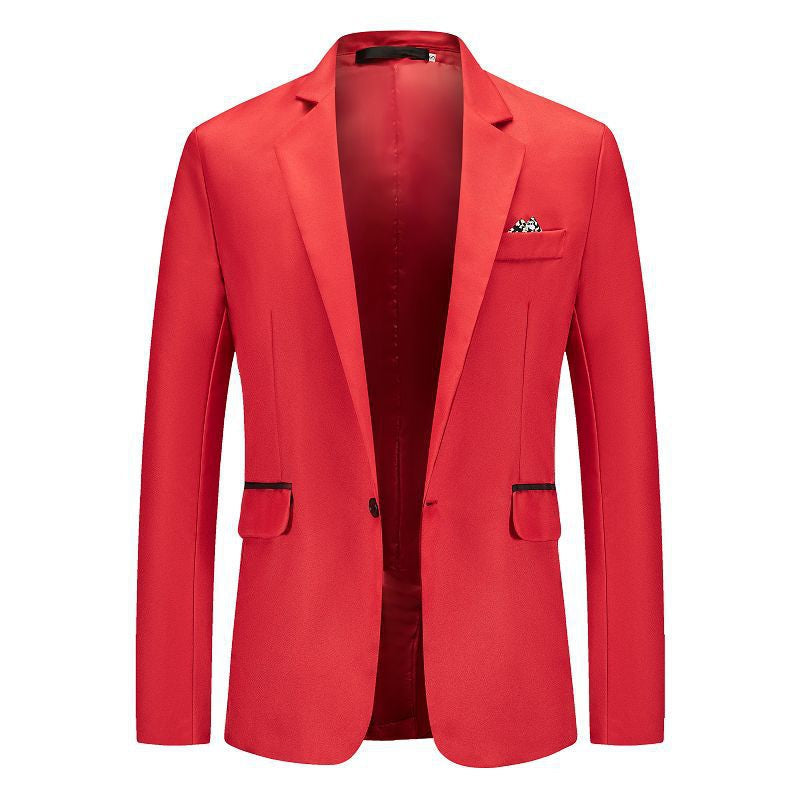 Tailored Fit Notched Single Breasted One-button Minimalist Men's Formal Jacket