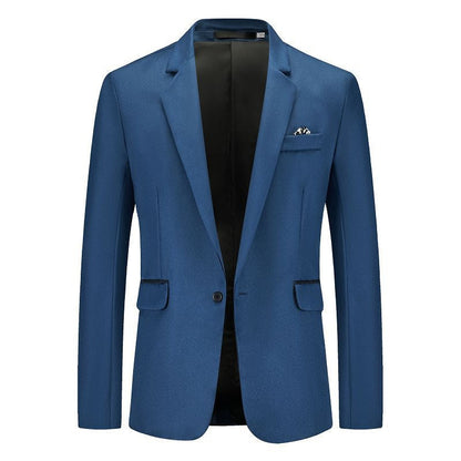Tailored Fit Notched Single Breasted One-button Minimalist Men's Formal Jacket