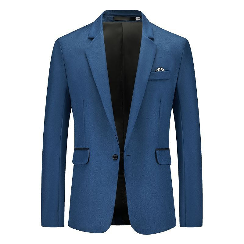 Tailored Fit Notched Single Breasted One-button Minimalist Men's Formal Jacket