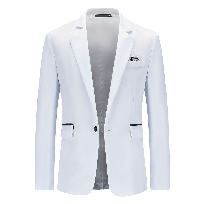 Tailored Fit Notched Single Breasted One-button Minimalist Men's Formal Jacket