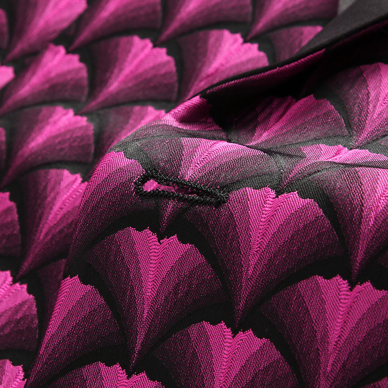 Tailored Fit Peaked Lapel Single Breasted One-Button Embroidery 2 Piece Men's Party Suits