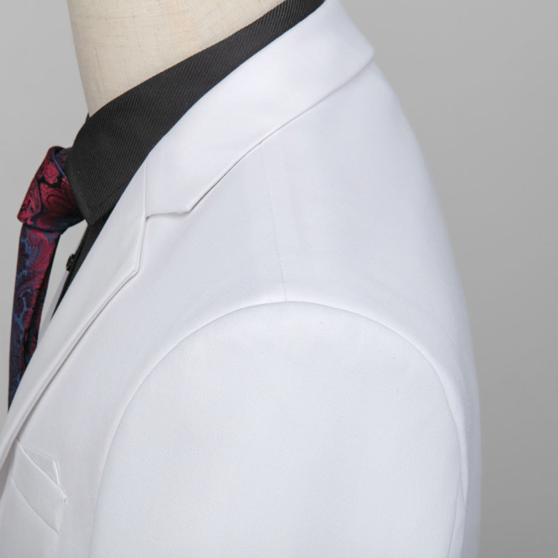 Tailored Fit Notched Lapel Single Breasted Two-Buttons 3 Piece Men's Party Suits