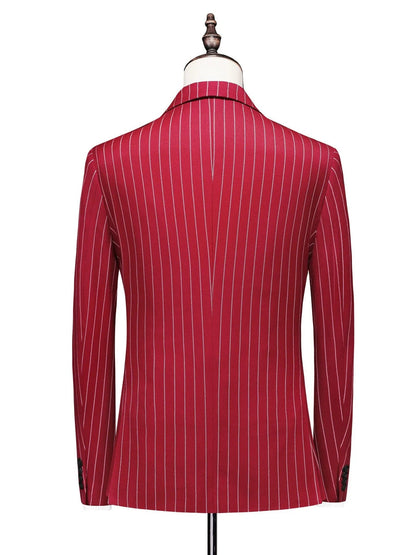 Tailored Fit Single Breasted One-button 3 Pieces Stripe print Men's Wedding Suits