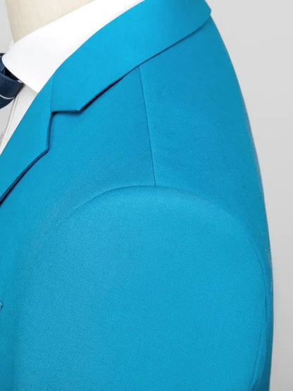 Tailored Fit Single Breasted Two-button 2 Pieces Solid Colored Men's Casual Suits