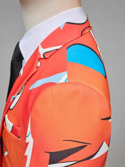 Tailored Fit Single Breasted One-button 2 Pieces Printed Men's Casual Suits