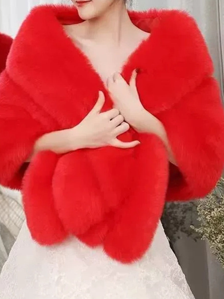 Women's Elegant Solid Colored Scarf Cape Long Wedding Shawl Wrap