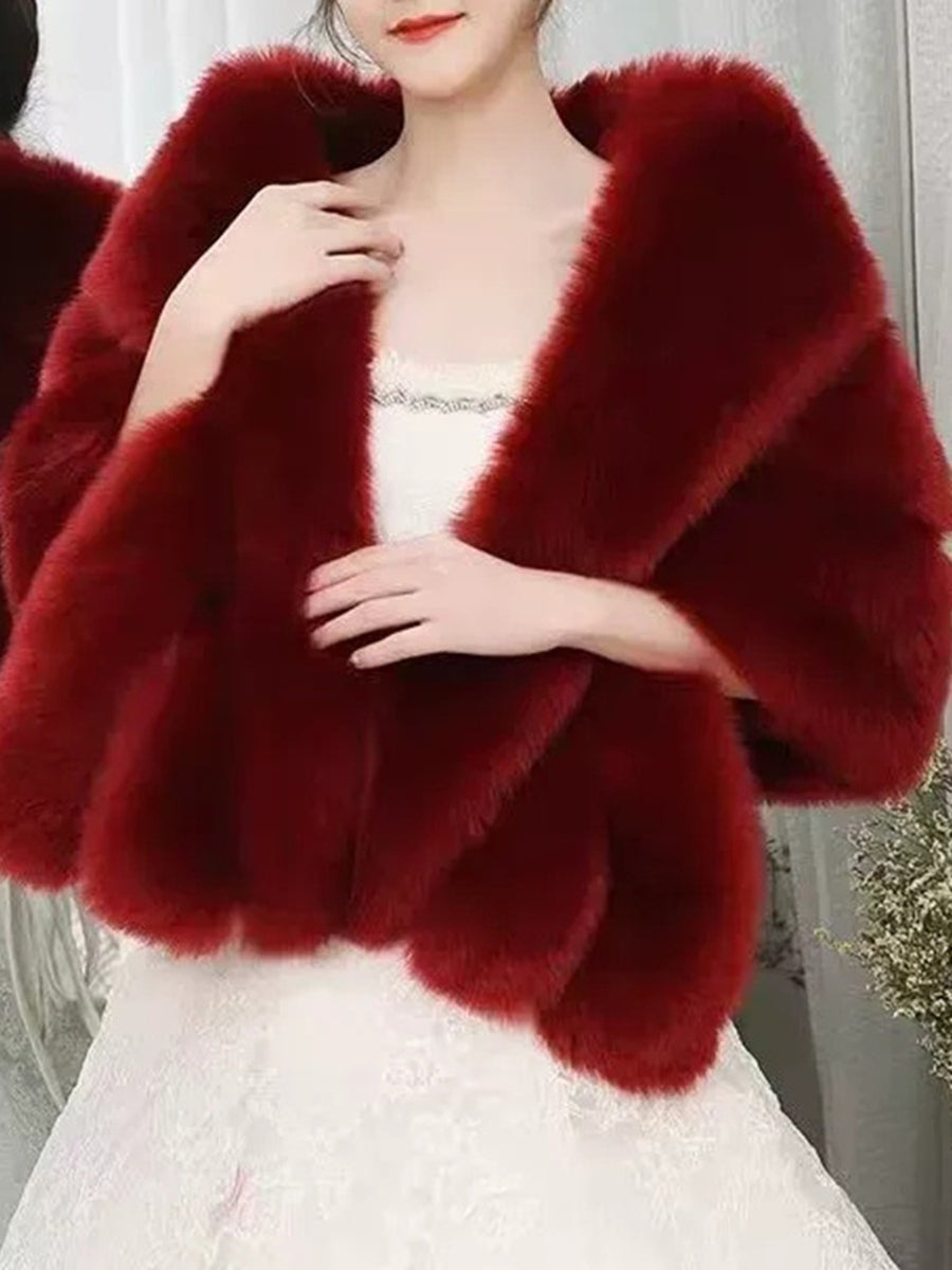 Women's Elegant Solid Colored Scarf Cape Long Wedding Shawl Wrap