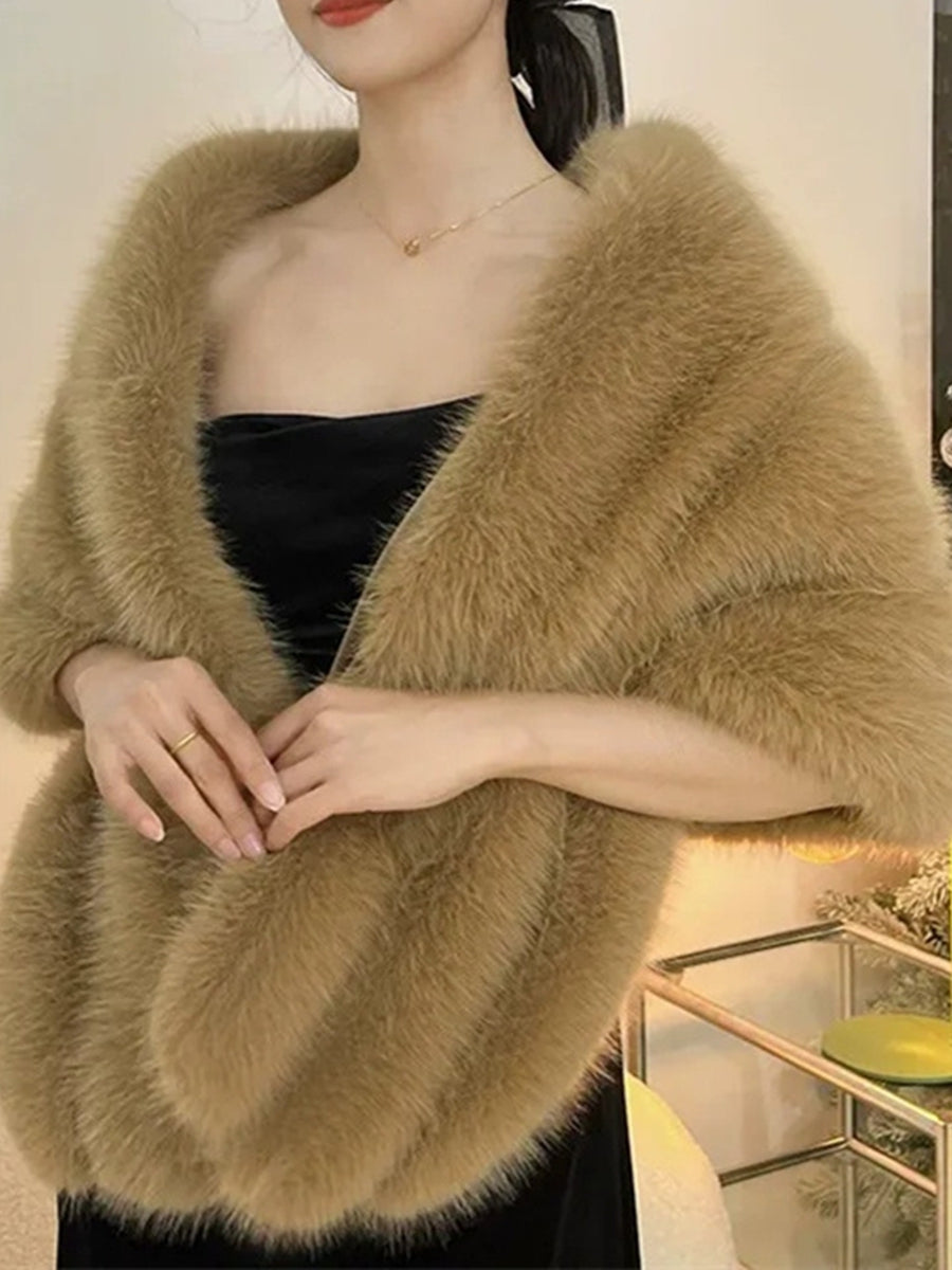 Women's Elegant Solid Colored Scarf Cape Long Wedding Shawl Wrap