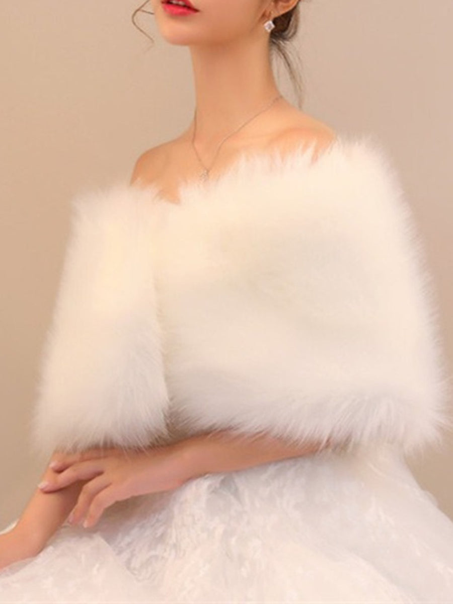 Women's Sweet Fur Soft Versatile Warm Party Shawl/Wraps