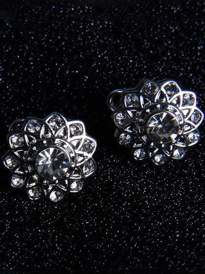 Men's Sparkling 2Pcs Geometric Cufflinks with Rhinestones