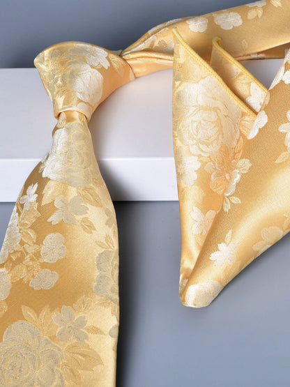 Men's 2 Pics Printed Jacquard Formal Floral Tie