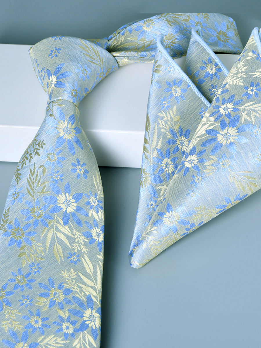 Men's 2 Pics Printed Jacquard Formal Floral Tie