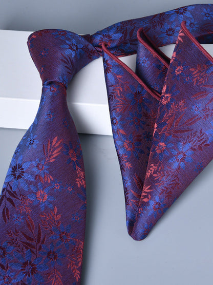 Men's 2 Pics Printed Jacquard Formal Floral Tie