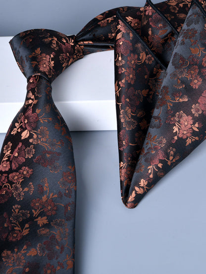 Men's 2 Pics Printed Jacquard Formal Floral Tie
