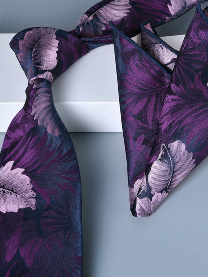 Men's 2 Pics Printed Jacquard Formal Floral Tie