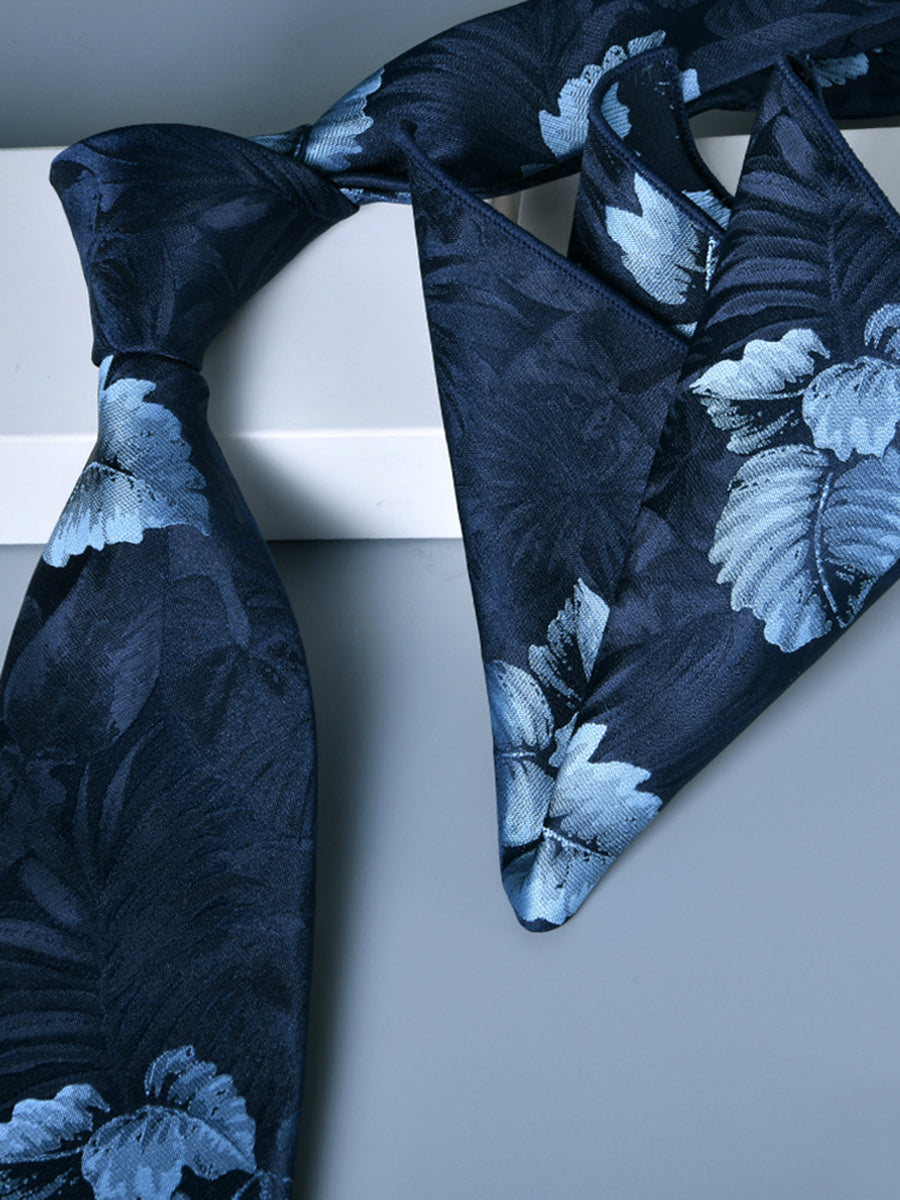 Men's 2 Pics Printed Jacquard Formal Floral Tie