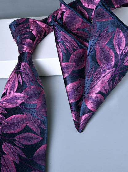 Men's 2 Pics Printed Jacquard Formal Floral Tie