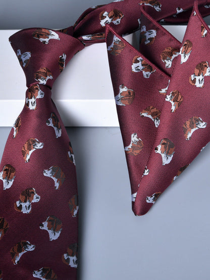 Men's 2 Pics Printed Jacquard Formal Floral Tie