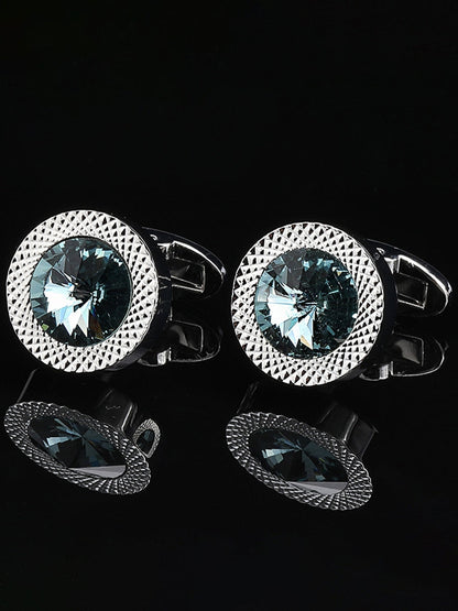 Men's Sparkling 2Pcs Alloy Cufflinks with Floral
