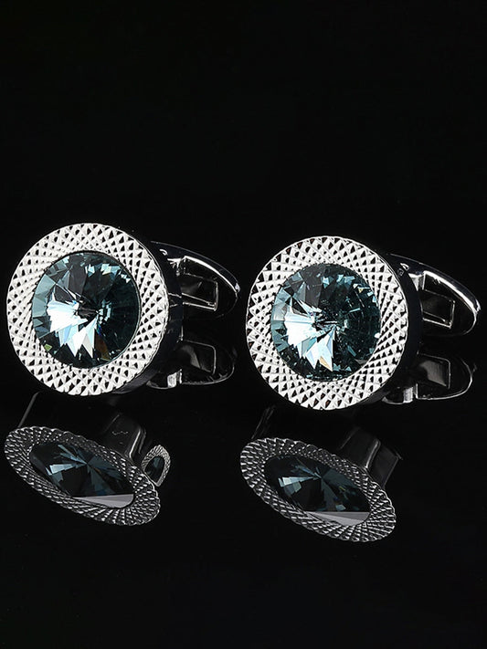 Men's Sparkling 2Pcs Alloy Cufflinks with Floral