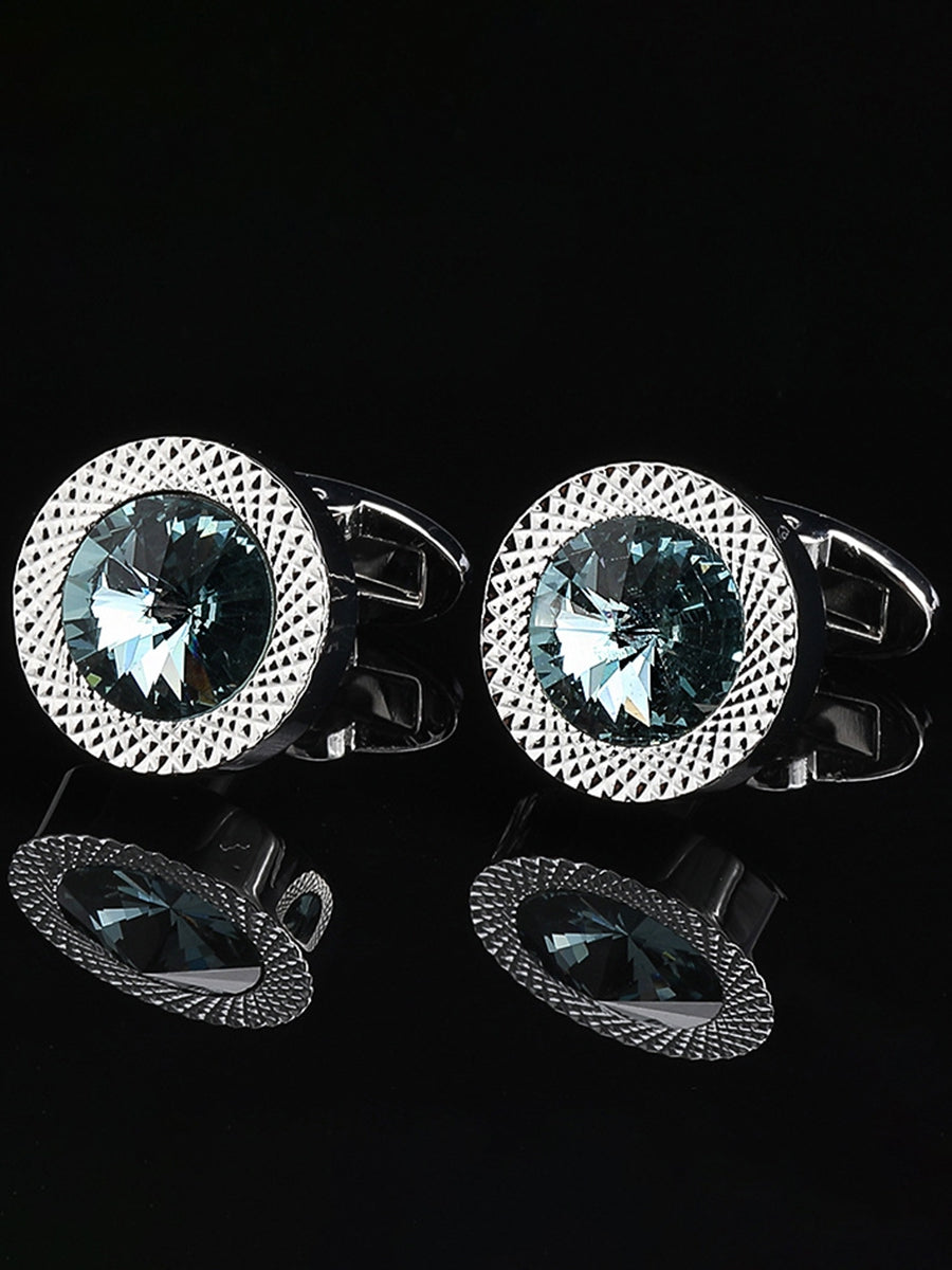 Men's Sparkling 2Pcs Alloy Cufflinks with Floral