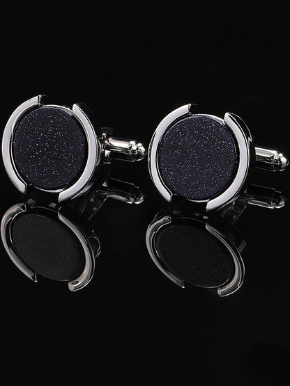 Men's Sparkling 2Pcs Alloy Cufflinks with Floral