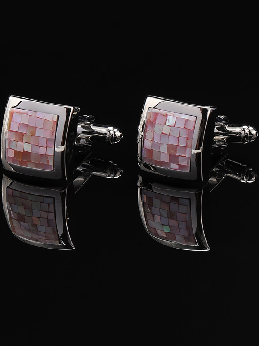 Men's Sparkling 2Pcs Alloy Cufflinks with Floral