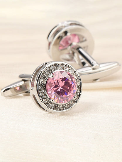 Men's Sparkling 2Pcs Alloy Cufflinks with Floral