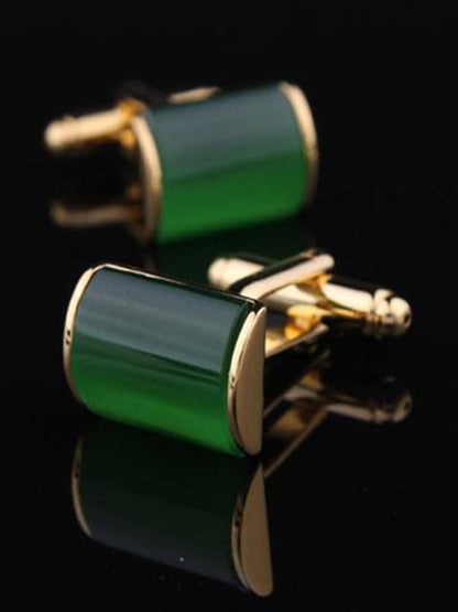 Men's Sparkling 2Pcs Alloy Cufflinks with Floral