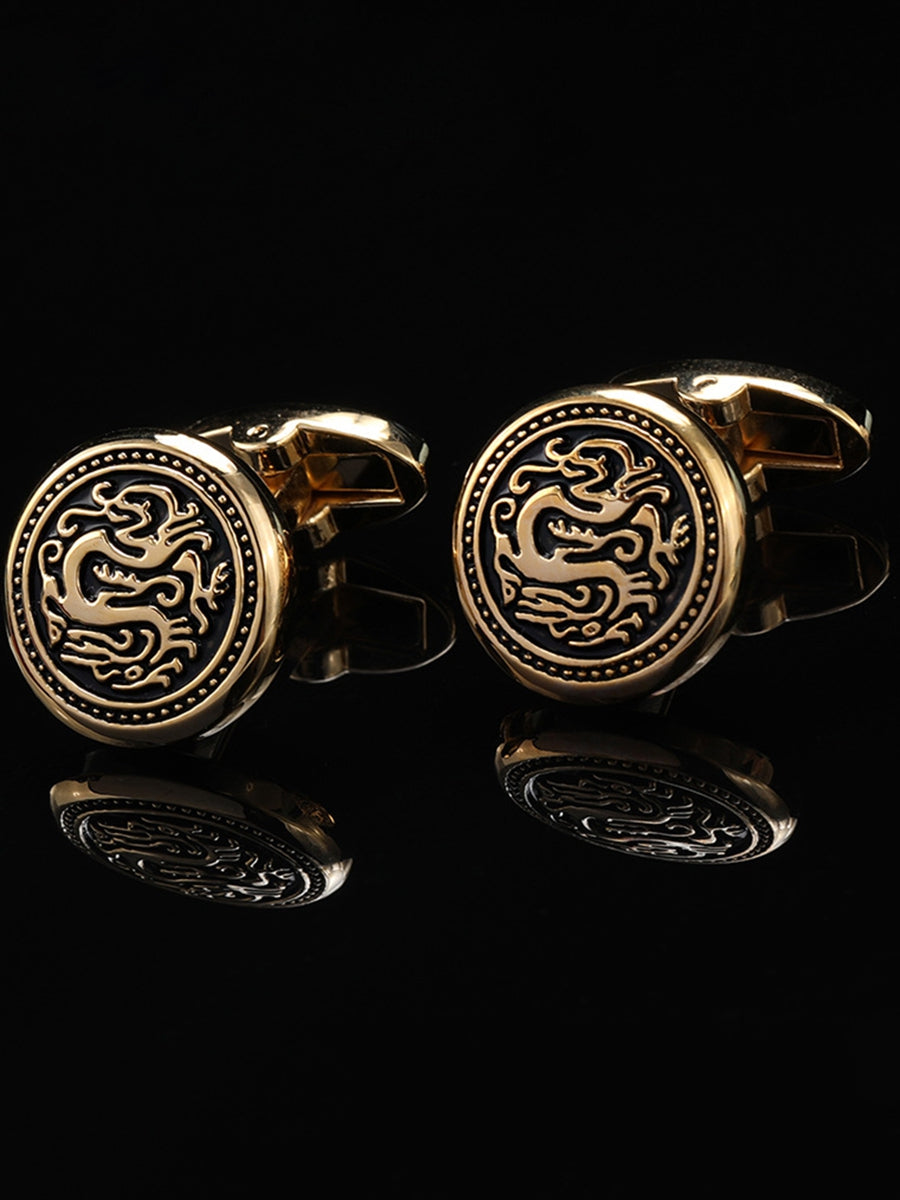 Men's Sparkling 2Pcs Alloy Cufflinks with Floral