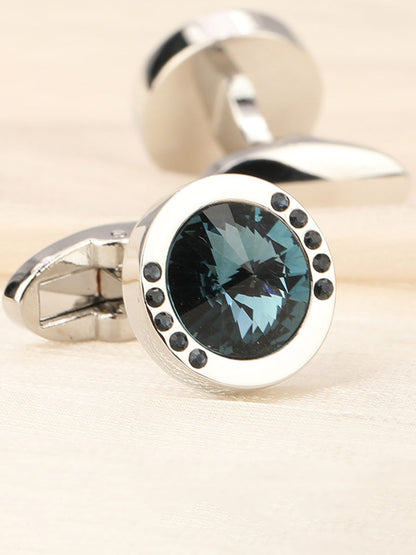 Men's Sparkling 2Pcs Alloy Cufflinks with Floral