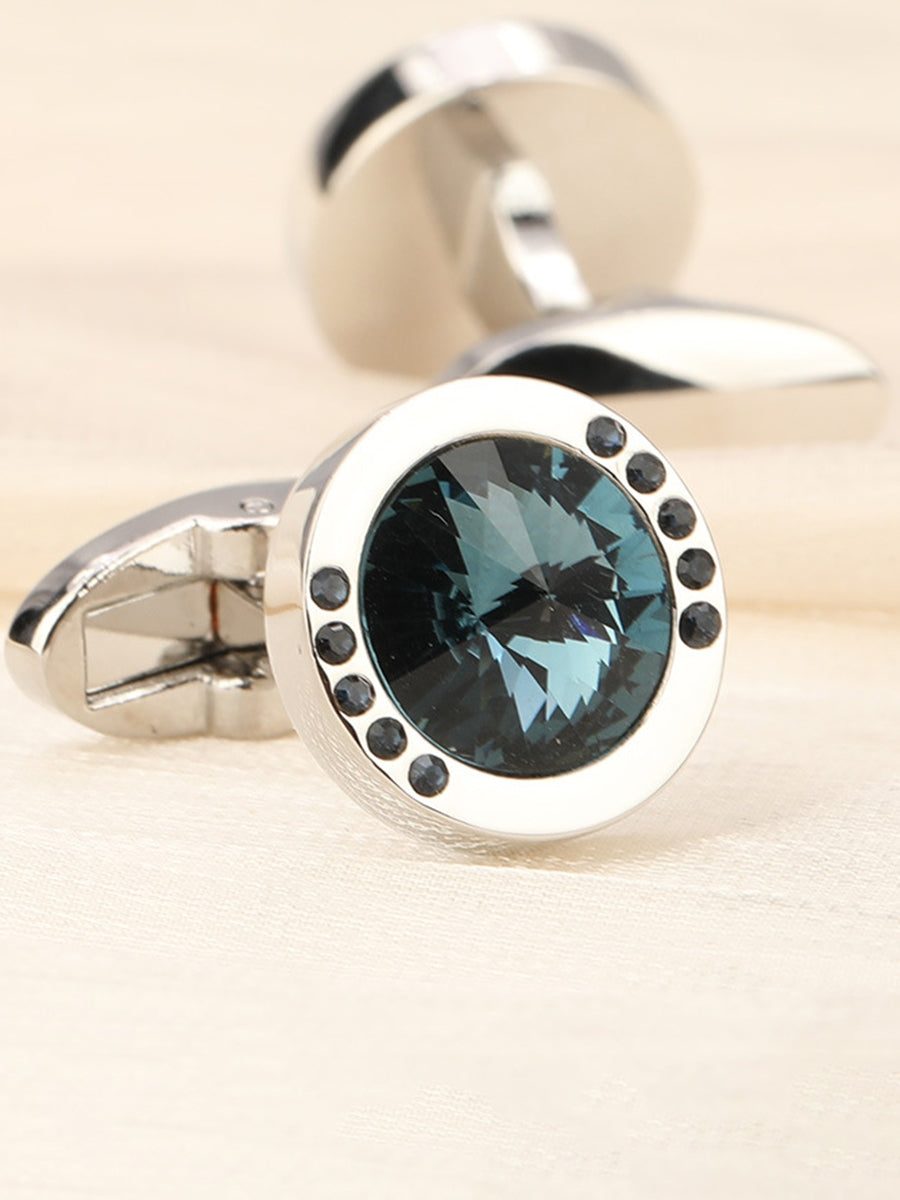 Men's Sparkling 2Pcs Alloy Cufflinks with Floral