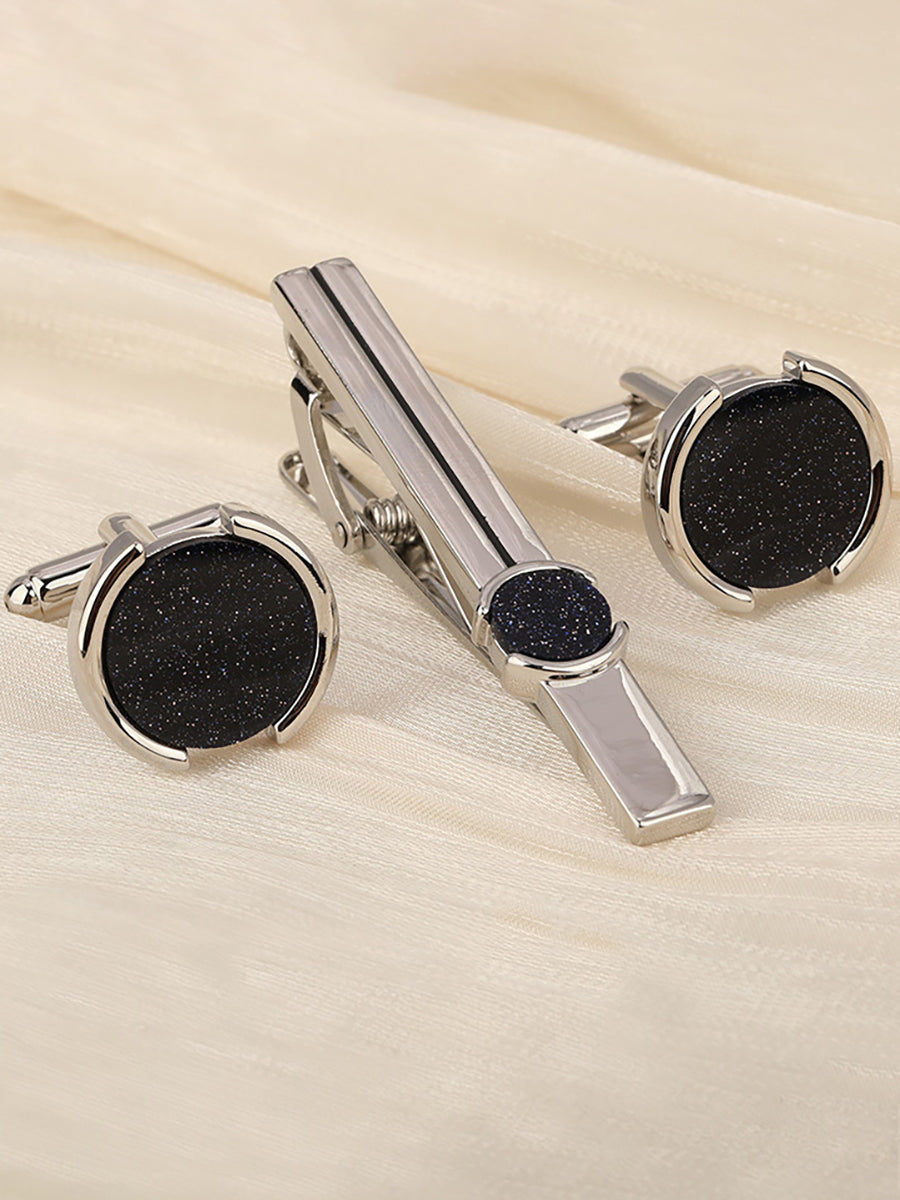 Men's Geometric Formal Tie Clip with Rhinestones