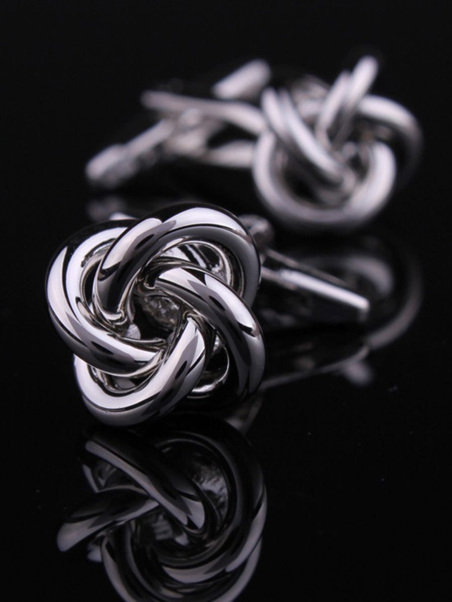 Men's 2Pcs Simple Geometric Metal Cufflinks