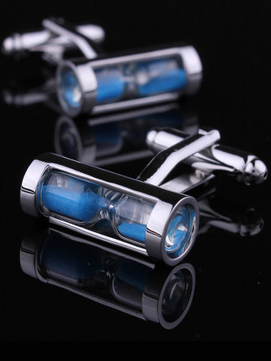 Men's 2Pcs Simple Geometric Metal Cufflinks