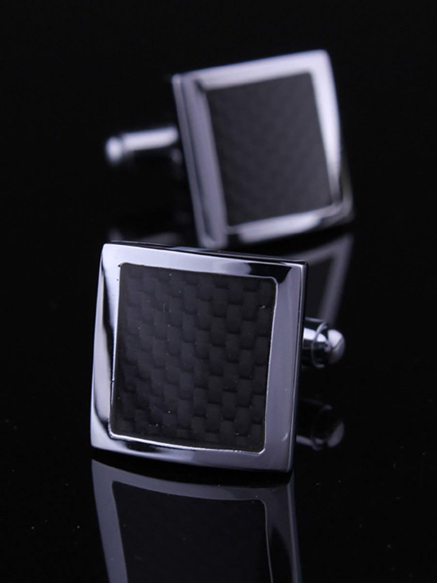 Men's 2Pcs Simple Geometric Metal Cufflinks