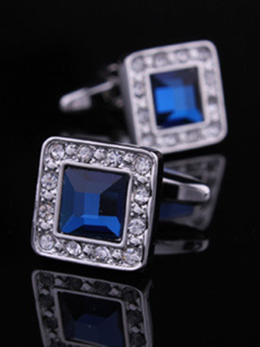 Men's 2Pcs Simple Geometric Metal Cufflinks