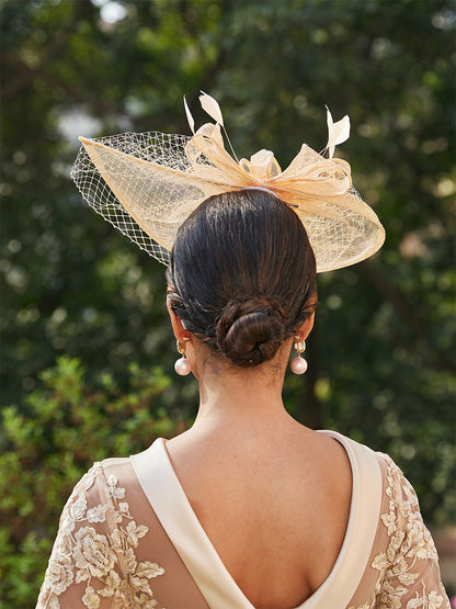 Elegant Tulle Fascinators with Feathers